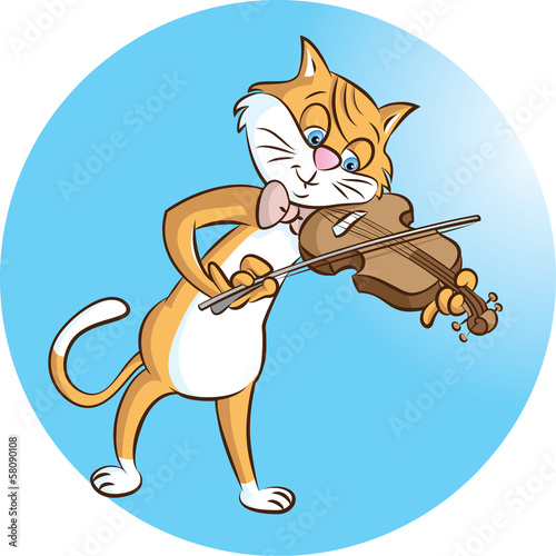 Cat playing violin