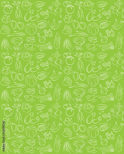 vector pattern of seamless background with vegetables