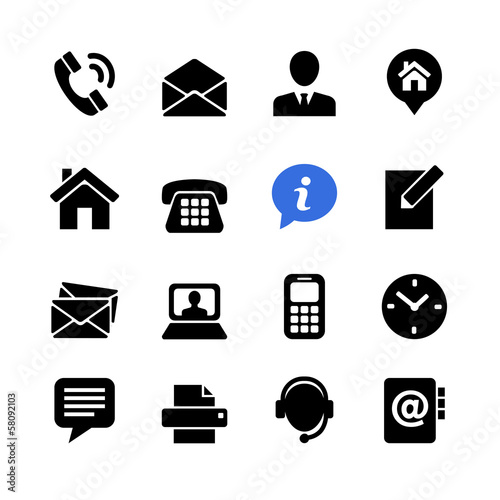 Web communication icon set: contact us