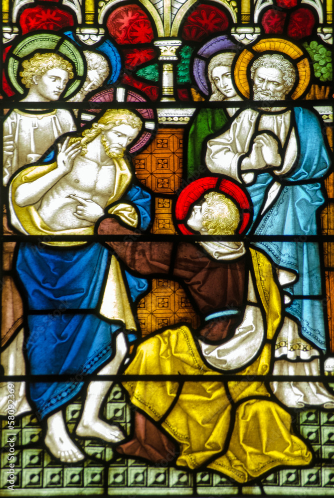 Doubting Thomas stained glass window