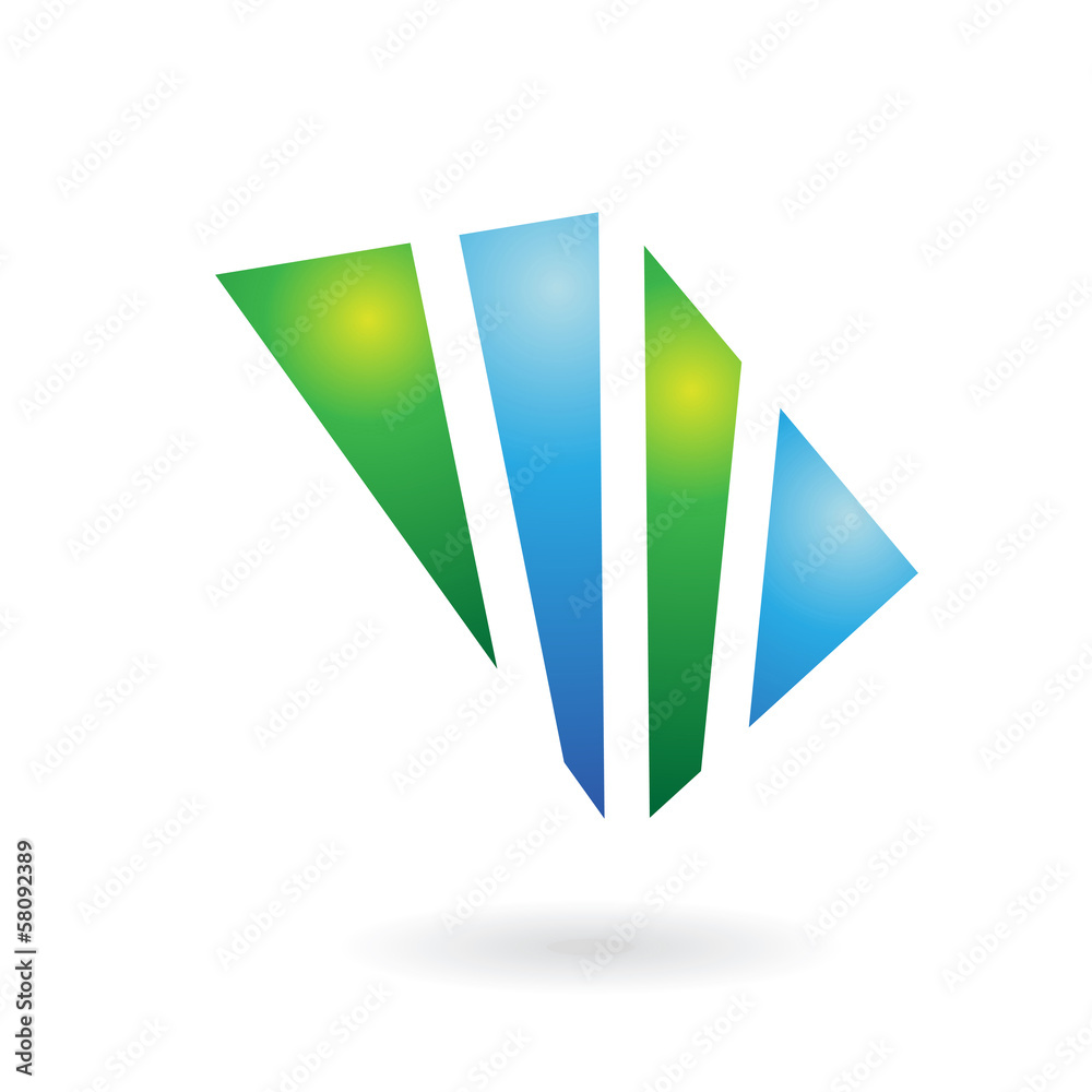 Blue and Green Shiny Square Abstract Icon Blue and Green Shiny Square Abstract Icon