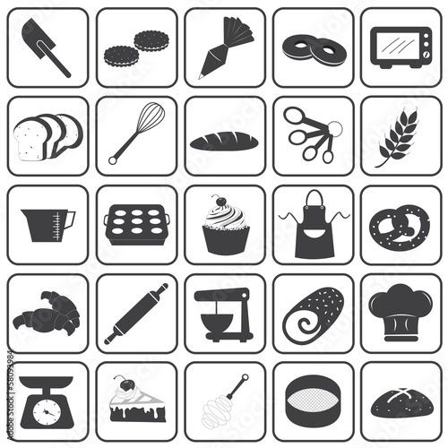 Basic Bakery Icons Vector Set