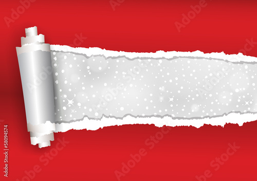 Celebratory background of torn paper in vector