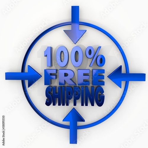 100 percent freeshipping label in focus point photo