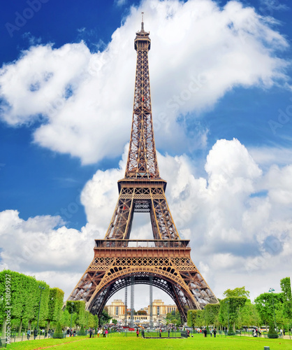 Eiffel Tower -view from the Champs de Mars.Paris,France