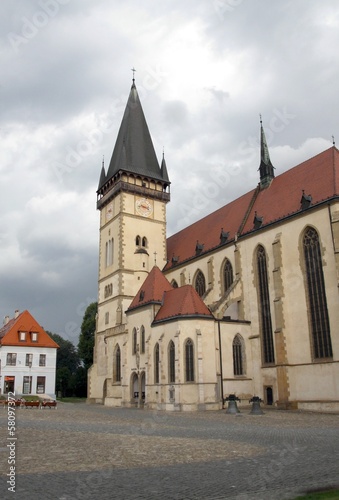 gothic basilic in market square in Bardejov