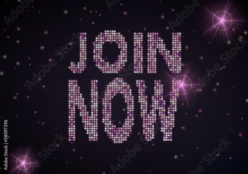 3d render of a bold join now symbol of glamour stars