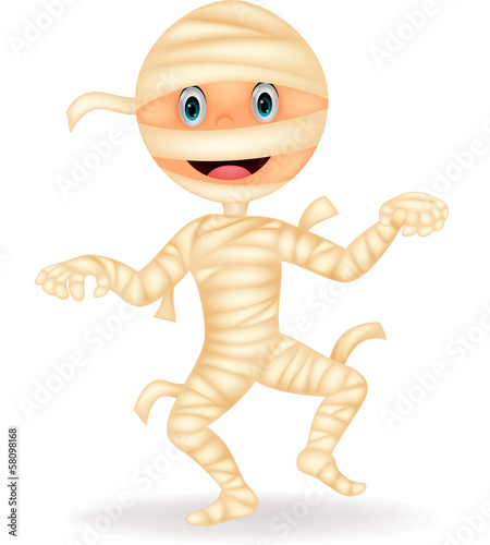Mummy cartoon walking