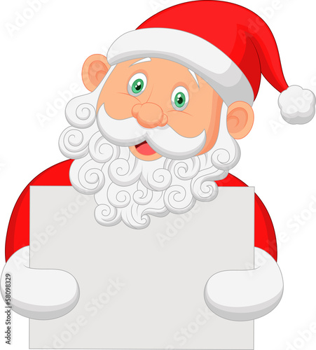 Santa holding blank sign