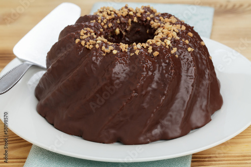 Marmorkuchen mit Schokoladenüberzug