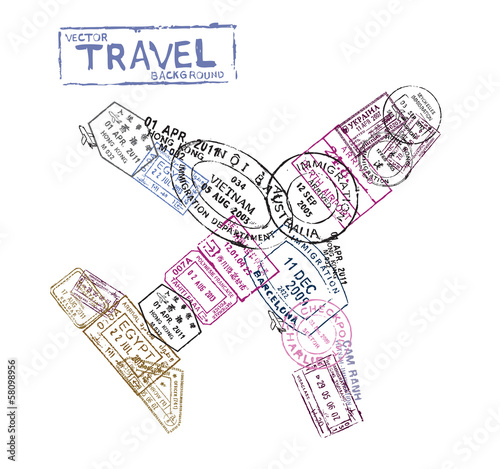 vector passport stamps