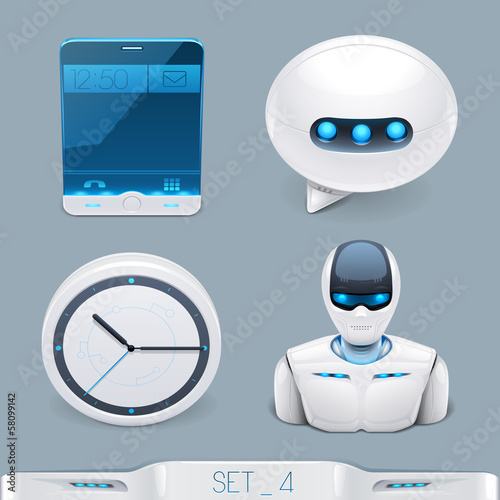 futuristic multimedia devices and technology icon-set 4