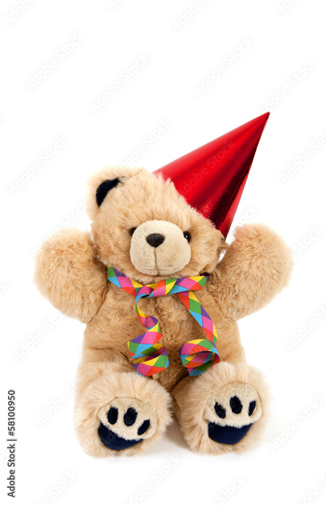 Teddy mit Partyhütchen