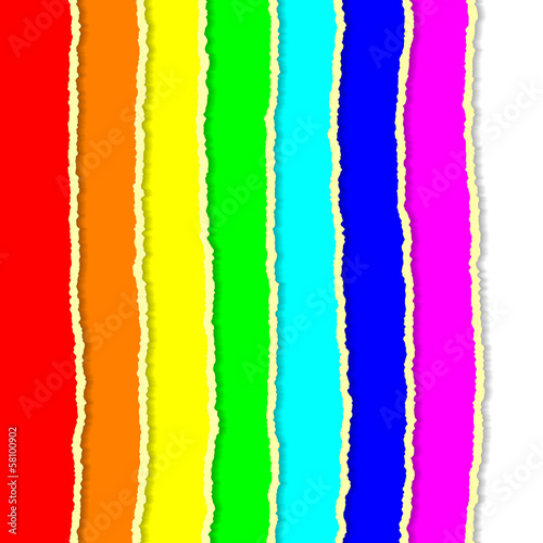 Rainbow torn papers