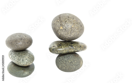 Zen stone over white background