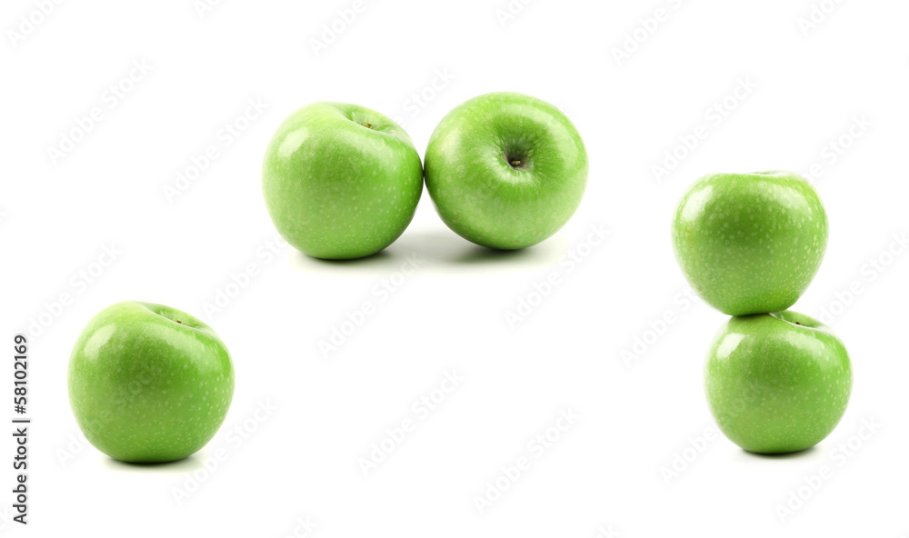 Five green apples