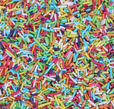 Colored sugar sprinkles decoration.