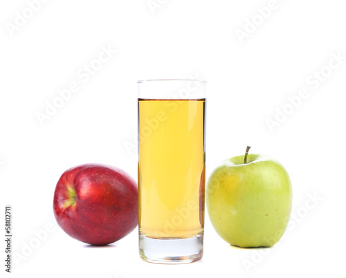 Green and red apples juice.