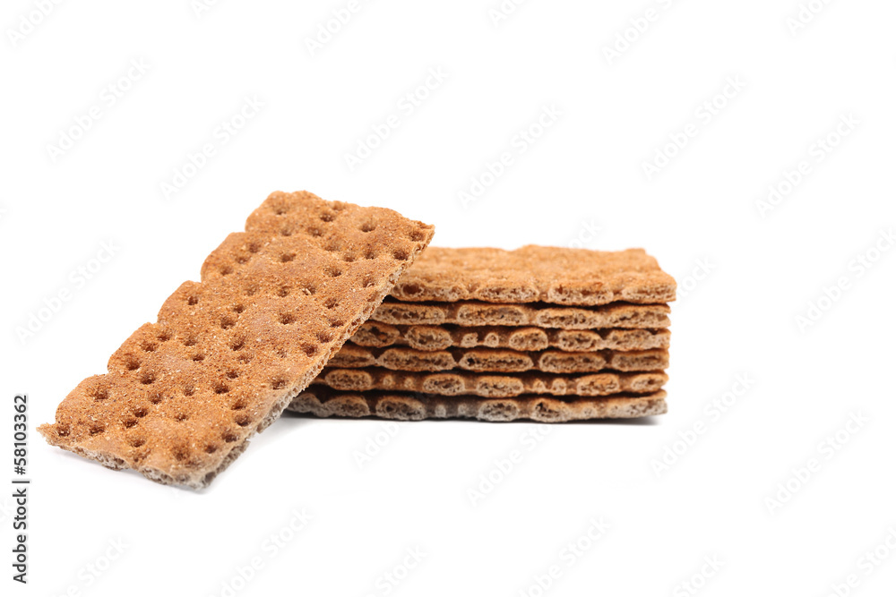 Stack of grain crisp bread.