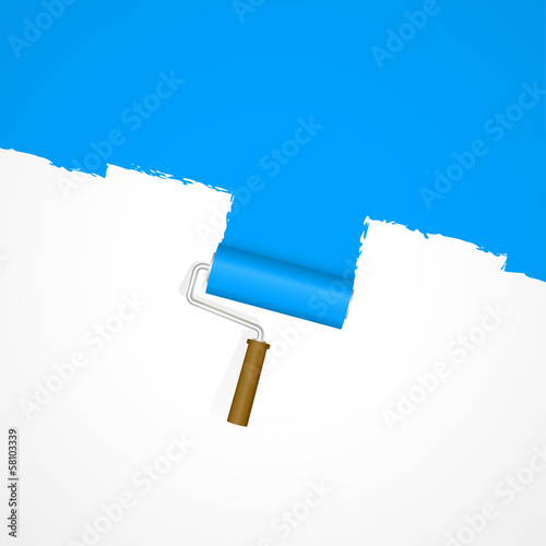 Hintergrund Farbroller - Neuanstrich blau