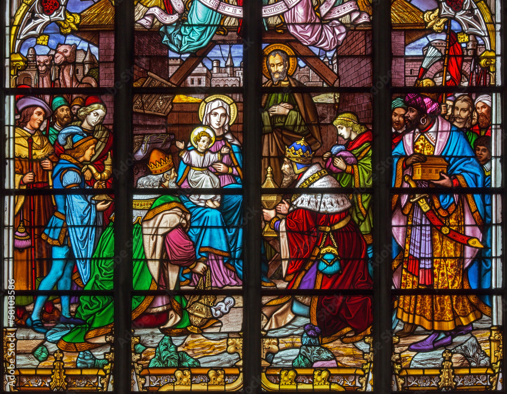 Mechelen - Three Magi scene in St. Rumbold's cathedral