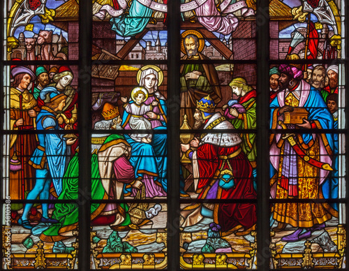 Mechelen - Three Magi scene in St. Rumbold's cathedral