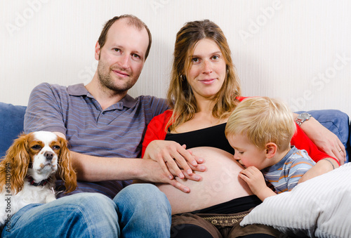 Happy family expecting new baby