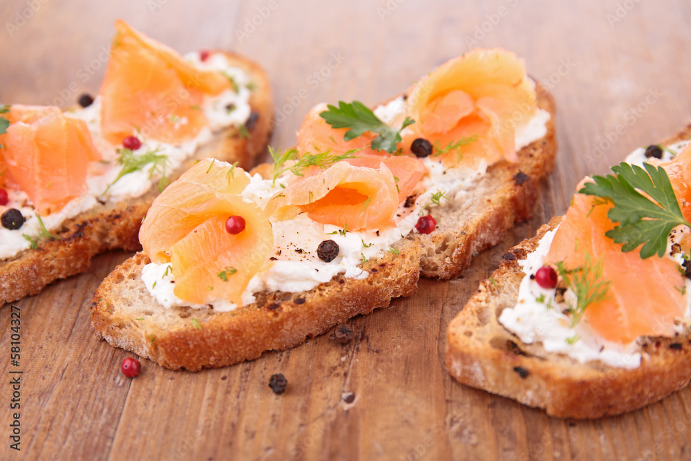 bread with salmon bread with salmon