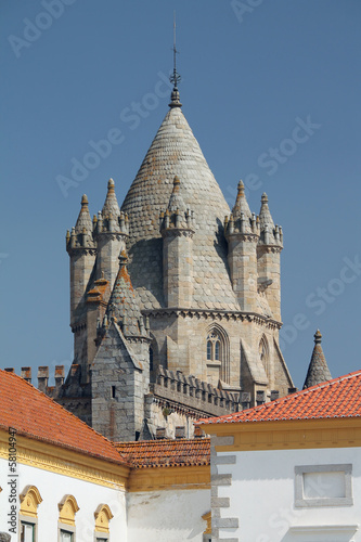 Evora's Gothic cathedral tower, Portugal UNESCO heritage