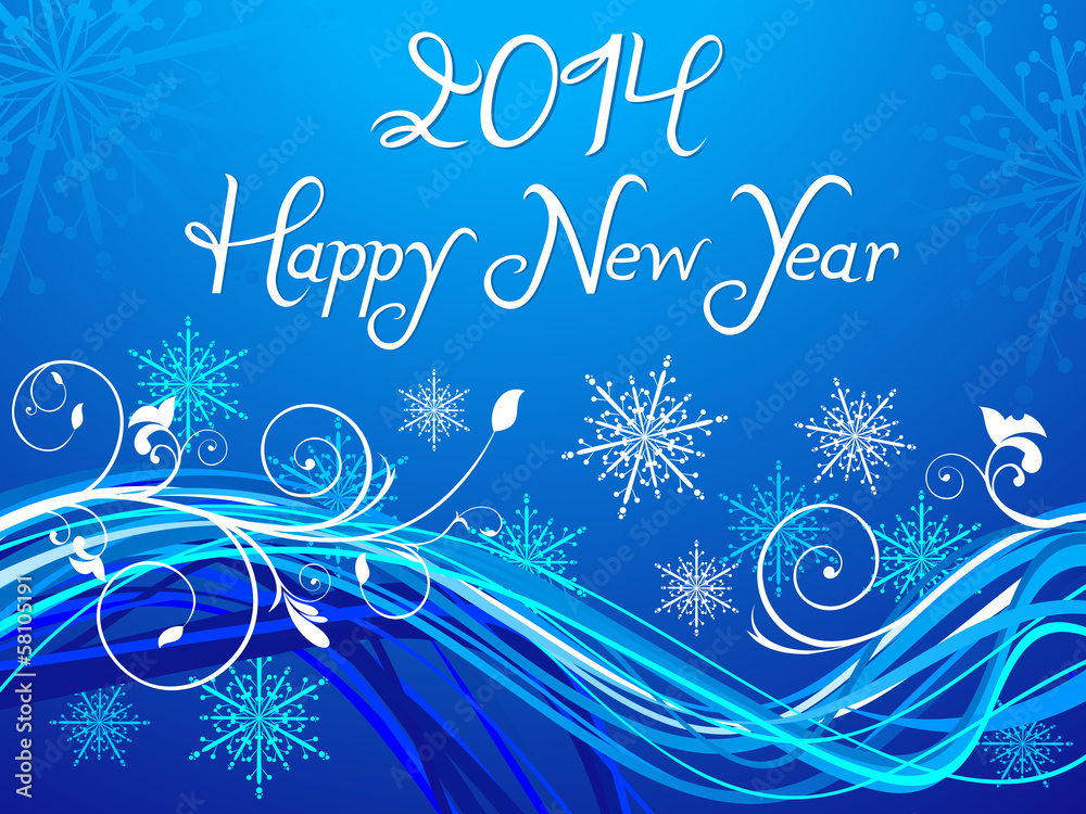 abstract blue based new year background