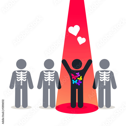 Symbol of love and happiness - butterflies in the stomach