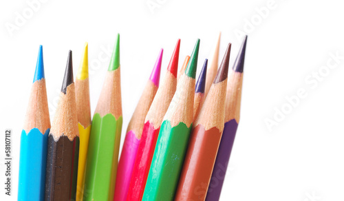 Colorful pencil on isolate background