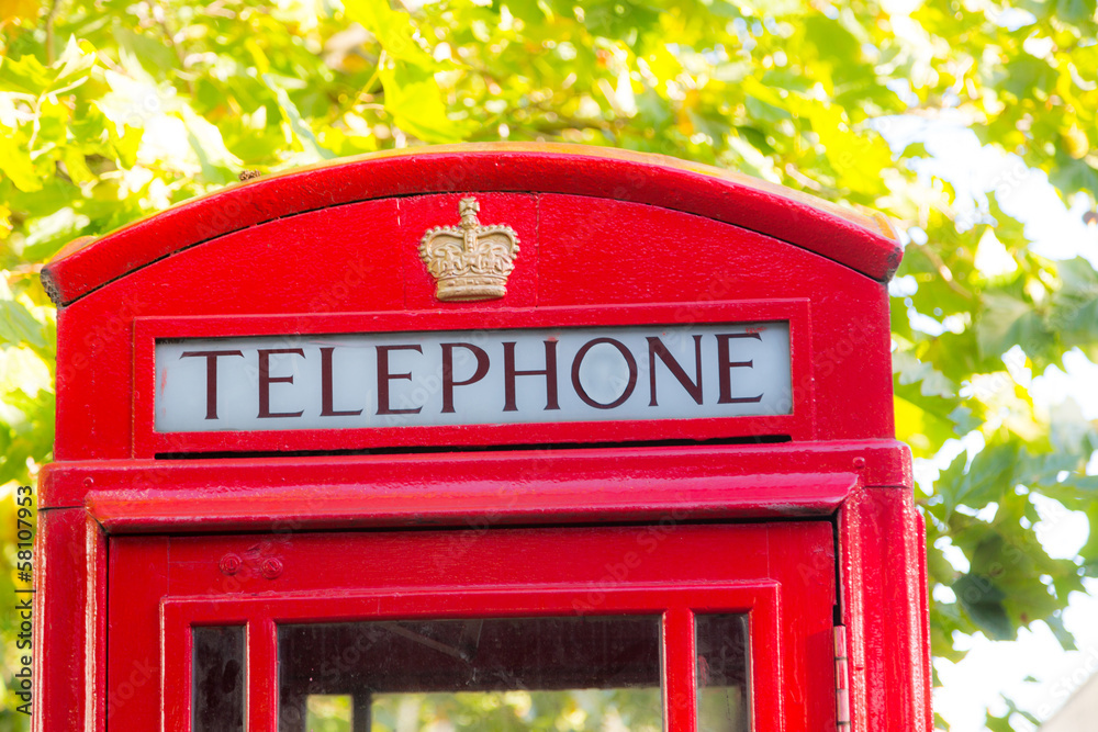 Traditional Red Phone Booth in London Traditional Red Phone Booth in London