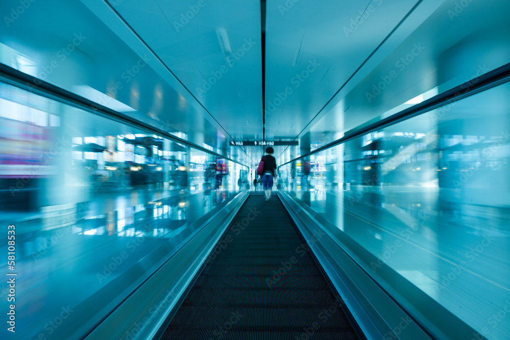 escalator ,interior of airport