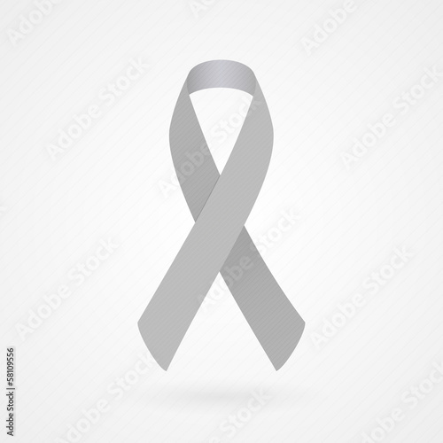 Grey awareness ribbon