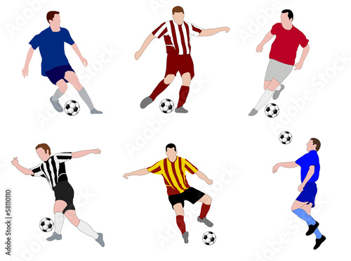soccer players illustration - vector