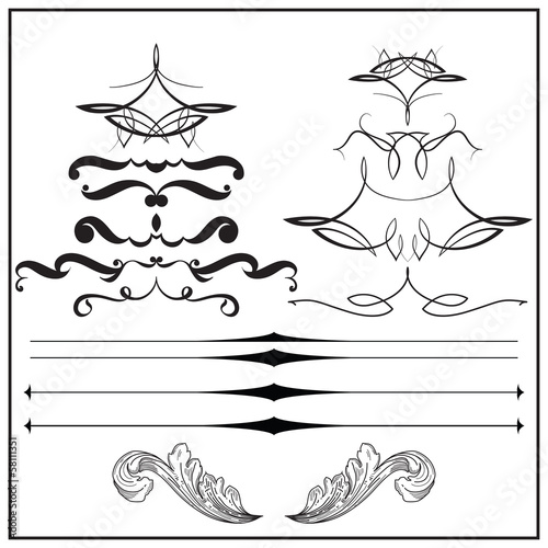 Vintage calligraphic design elements and page decoration