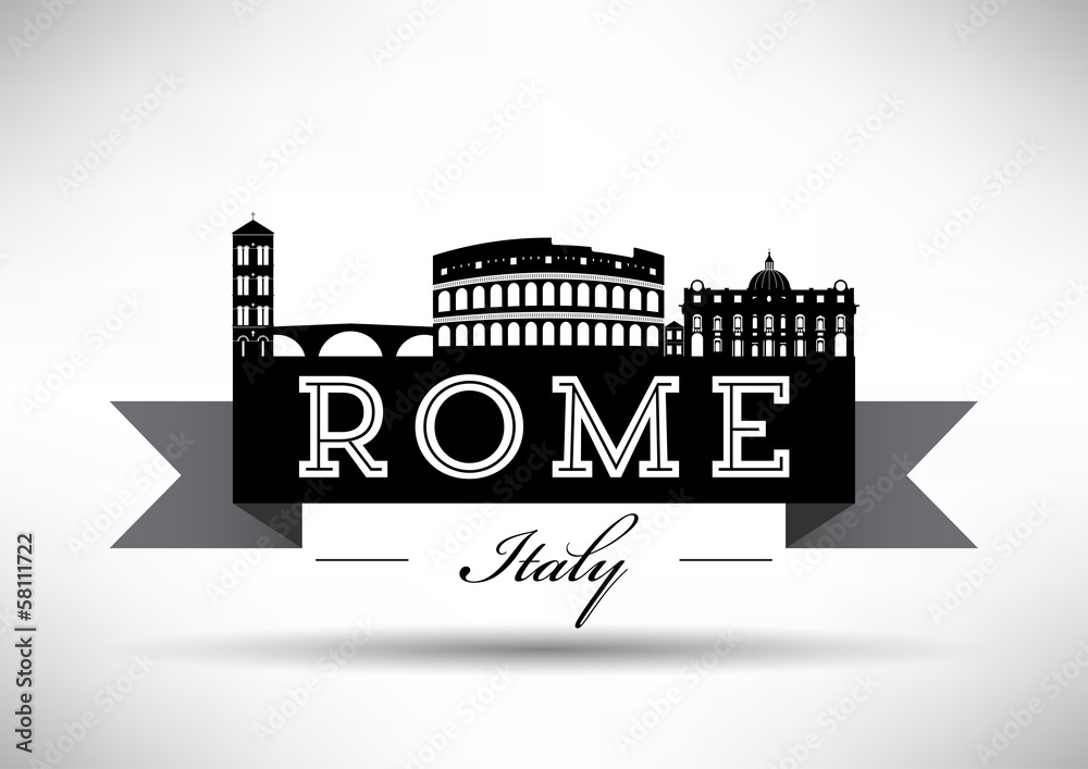 Rome Silhouette Banner Design
