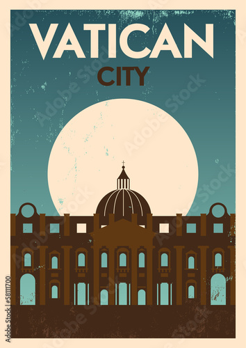 Vintage Vatican City Poster
