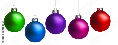 Fünf Bunte Weihnachtskugeln