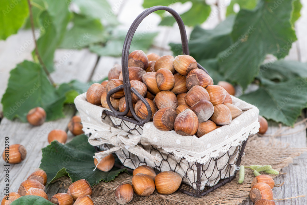 Basket with Hazelnuts Basket with Hazelnuts