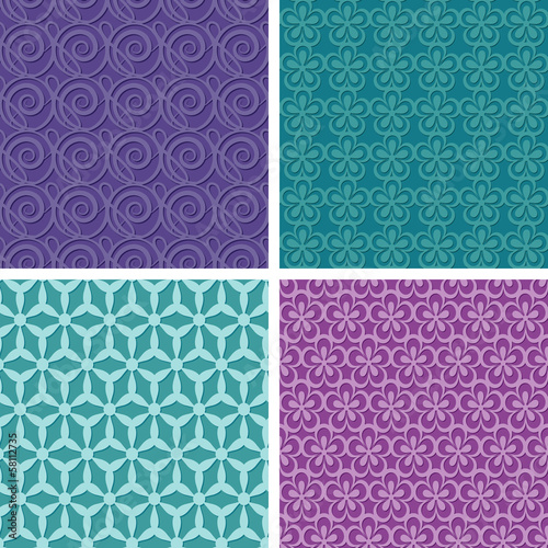 set of seamless lacy patterns