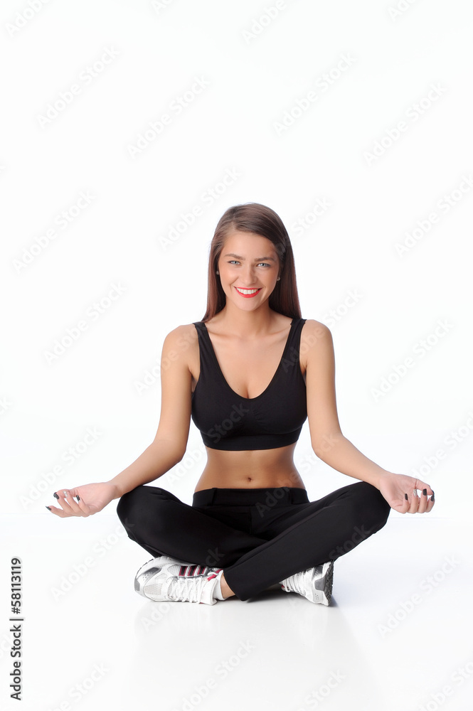 Beautiful face of young woman with cosmetic cream on a cheek Beautiful face of young woman with cosmetic cream on a cheek