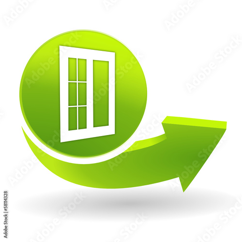 fenêtre sur symbole vert