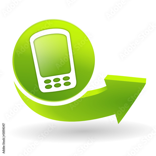 téléphone sur symbole vert