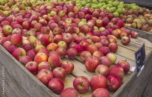 Apple and Pear Stand at a Local Market