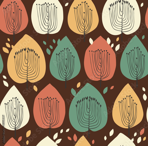 Floral seamless pattern in scandinavian style