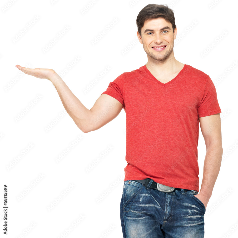 man holds something on palm man holds something on palm