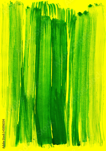 green on yellow watercolor stroke as background