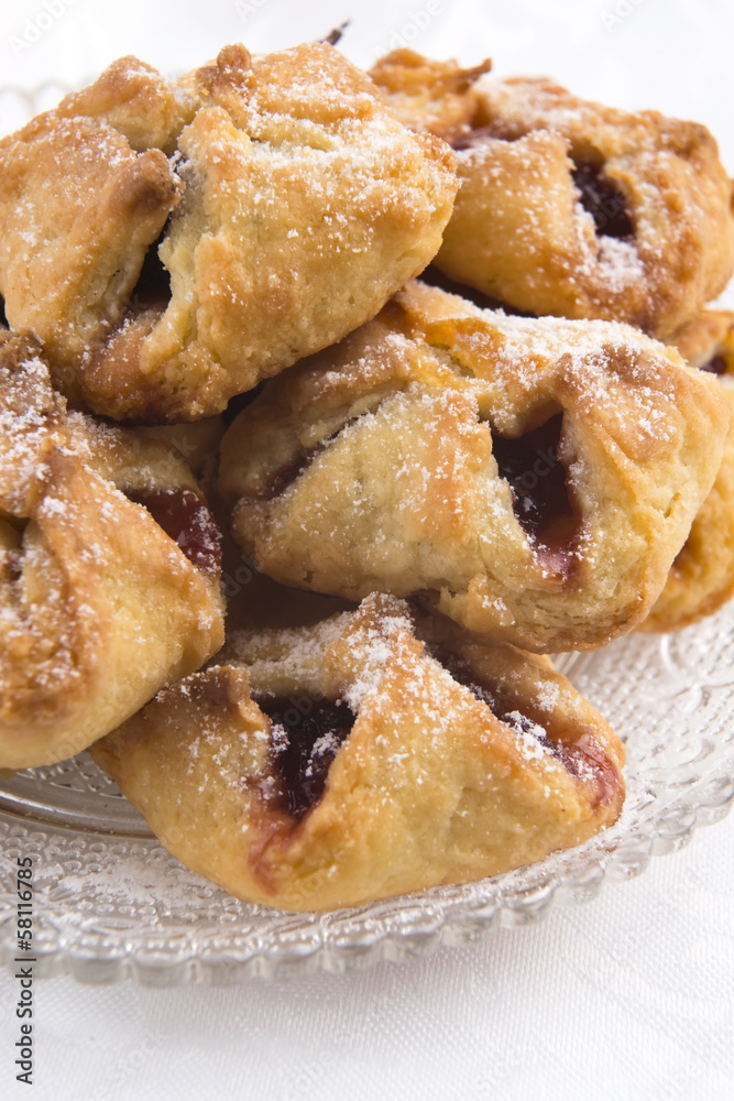 macro shot of delicious jam cookies macro shot of delicious jam cookies